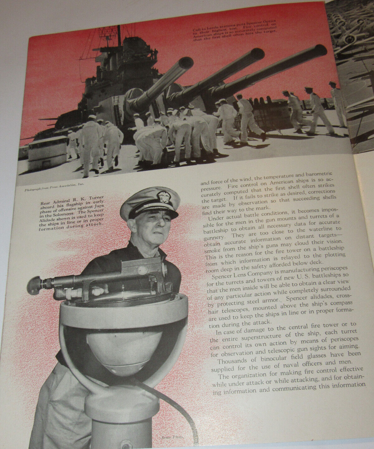 VTG 1943 WWII SPENCER LENS/AO SOUVENIR WAR EFFORT PROGRAM! PICTURES! BUFFALO, NY