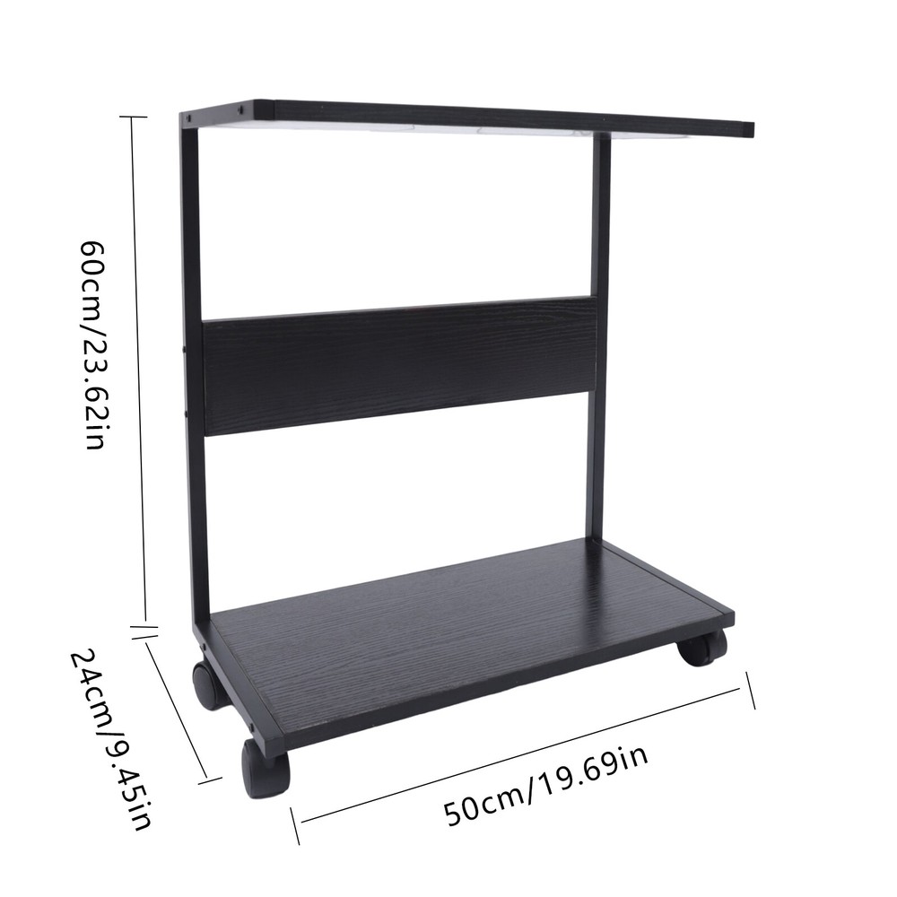 2 Tiers Computer Tower Stand, Under Desk CPU Stand PC Stand with Rolling Wheels
