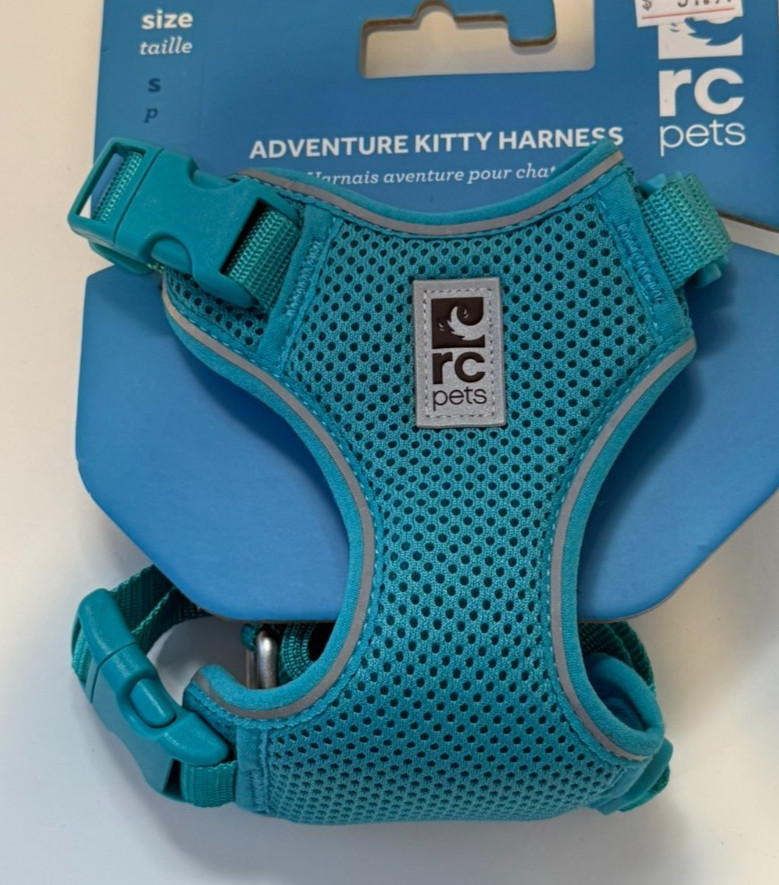 RC Pets Adventure Kitty Harness & Leash Set Teal Small S NEW