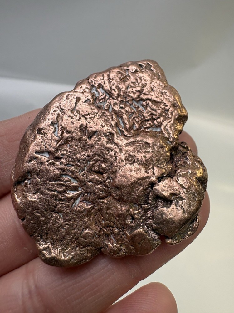 Pure Native Michigan Solid Copper Nugget Specimen Keweenaw Peninsula Mineral