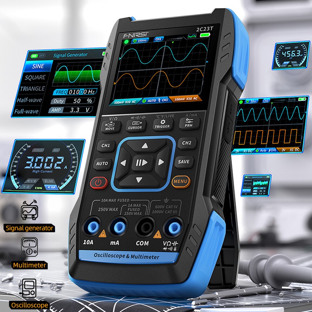2C23T Digital Oscilloscope Handheld Multimeter +Function Signal Generator