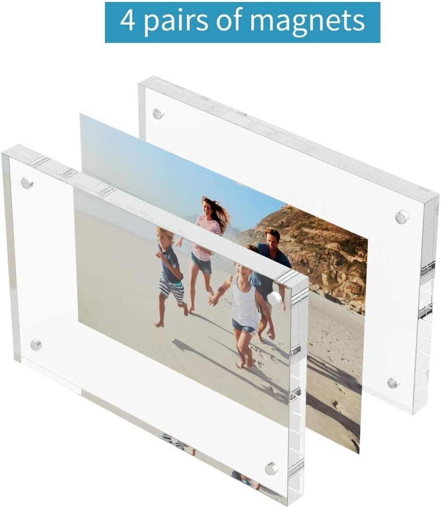 6 Pack Acrylic Picture Photo Frame Magnetic 4x6 Clear Free standing 4x6“