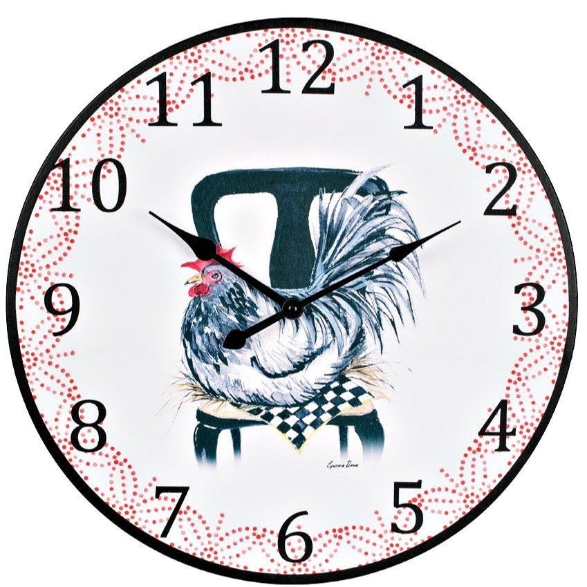 Le Poulet Large Rooster Wall Clock