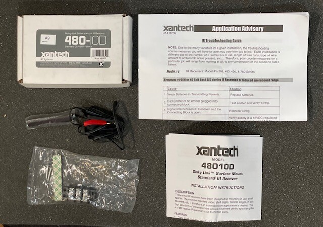 Xantech Dinky Link Surface Mount Standard IR Receiver 480-10D