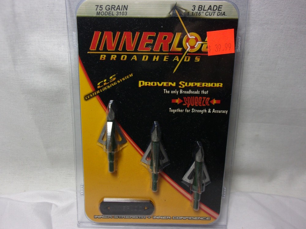 Innerloc broadheads fixed blade 75GR  Model 3103
