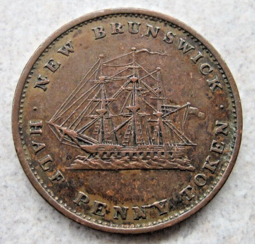 1843 New Brunswick Canada Half Penny Token