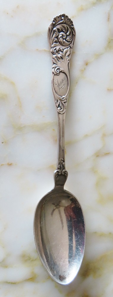 ANTIQUE SILVER 830, DAVID ANDERSEN  SERVING SPOON 8.5"L. 65.3gr.