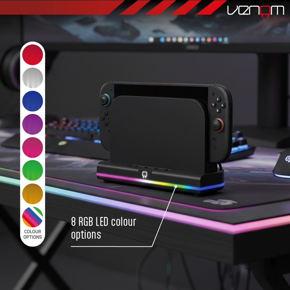 Venom Nintendo Switch 2 Cooling Stand with LED Colour Changing Light Display