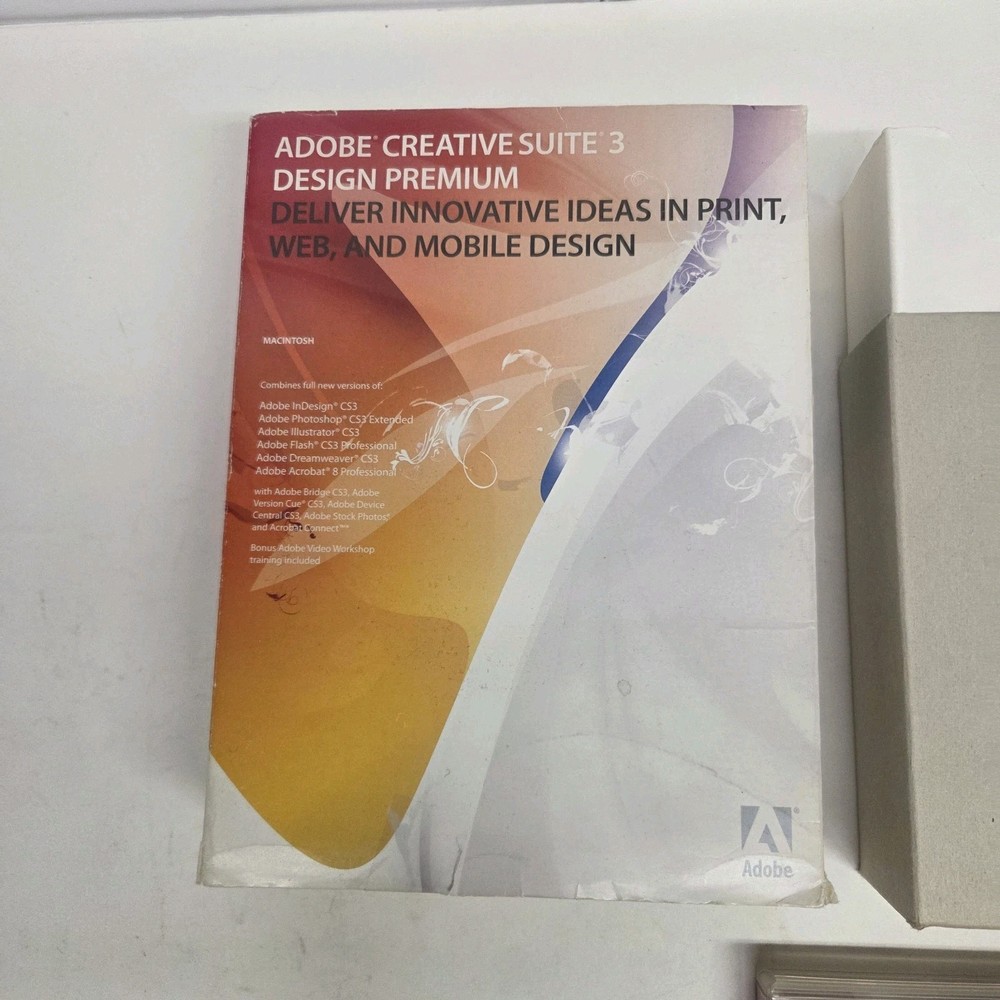 Adobe Creative Suite 3 Design Premium, 3 Disc Set, Box & Paperwork