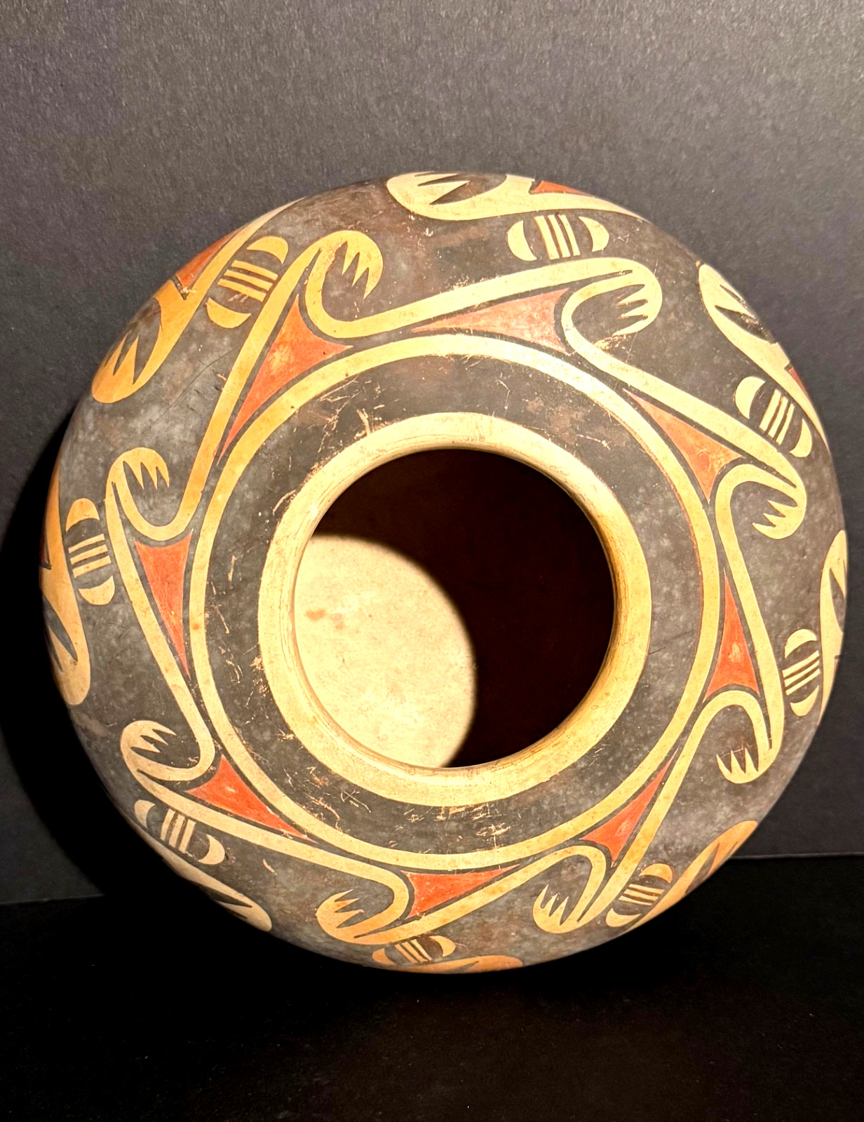 FANNIE NAMPEYO (HOPI PUEBLO,1900-1987) POLYCHROME POTTERY SEED JAR, EXCELLENT!