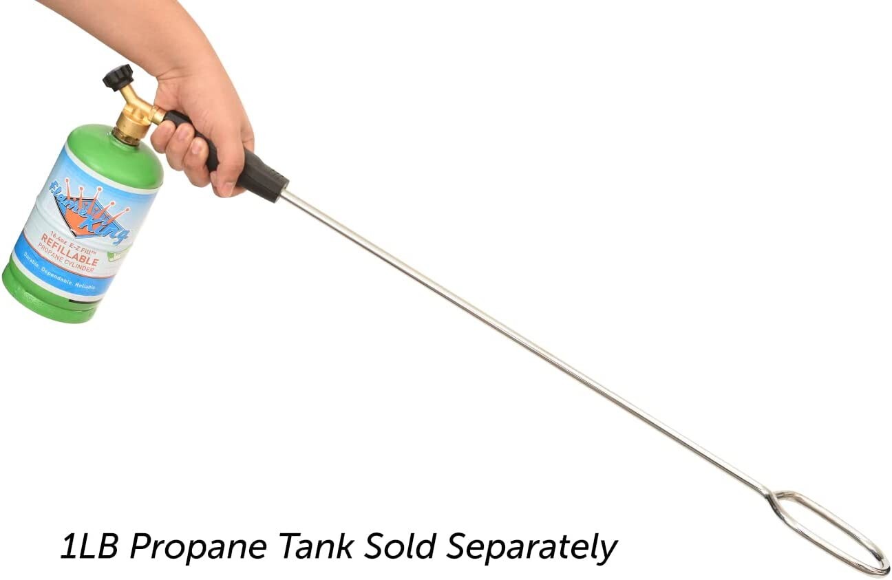 1 lb Tank Propane Fire Starter Torch for Firepits, Charcoal Grills, Wood Oven