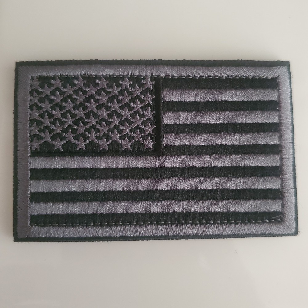 BLACK AMERICAN FLAG Tactical Morale Patch Hook and Loop