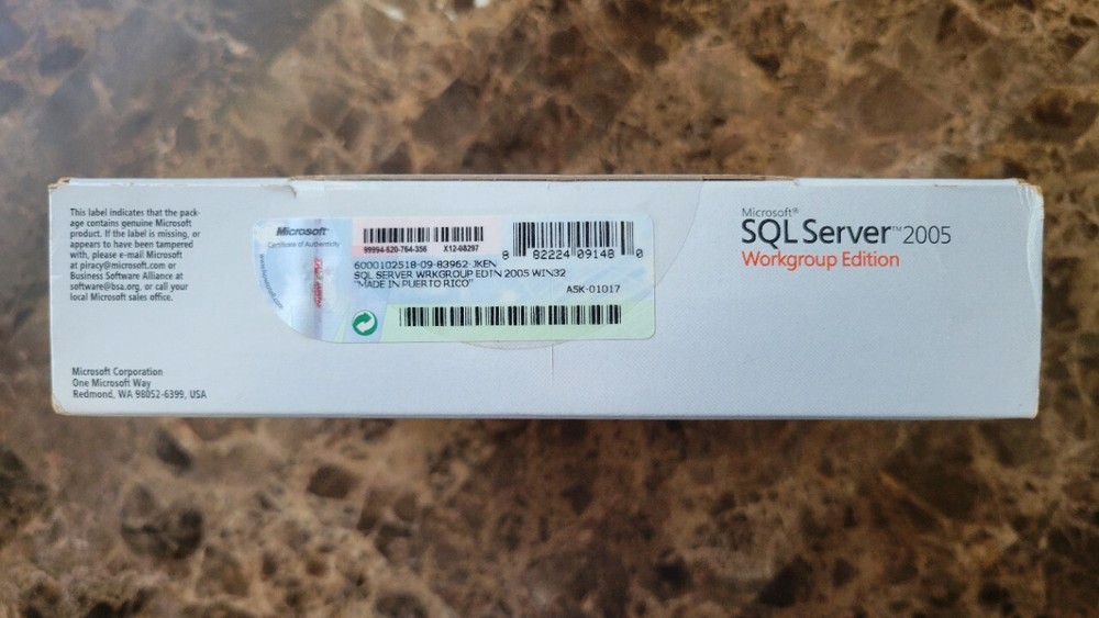 NEW SEALED Microsoft SQL Server 2005 Workgroup Edition RETAIL 5 CAL