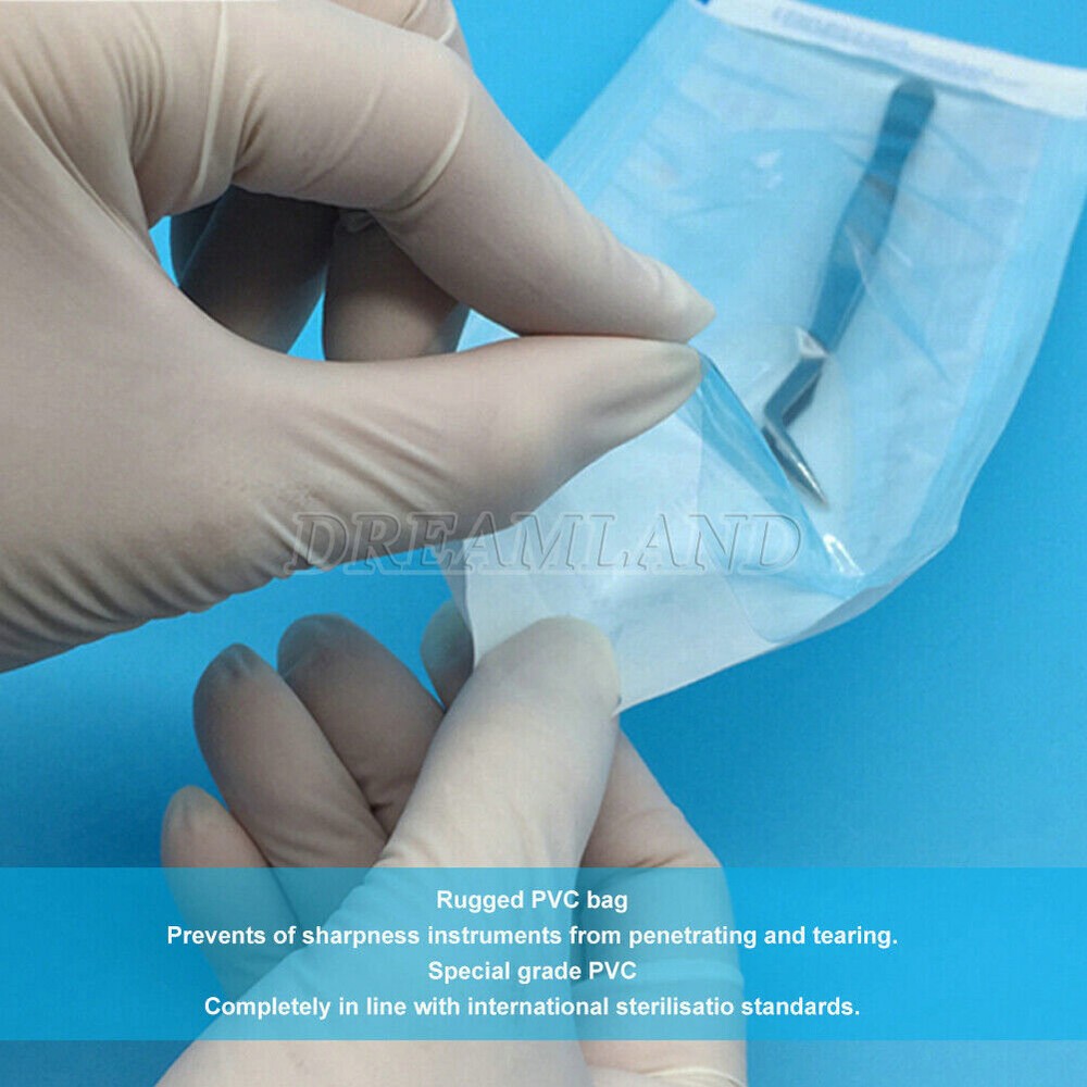 Dental Sterilization Pouch 3 1/2"x10" Self-Sealing & Indicators