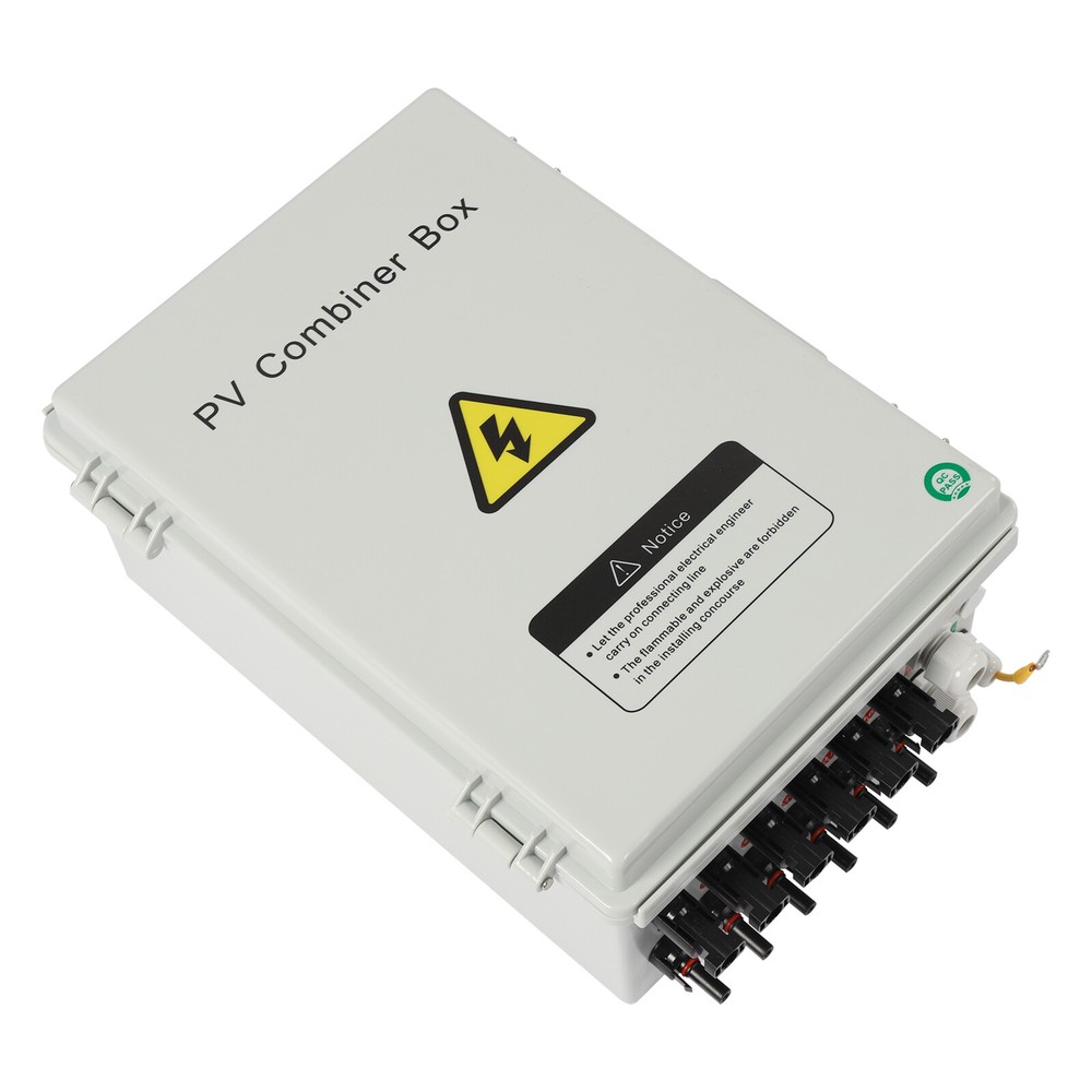 6 String Solar PV Combiner Box 15A Circuit Breaker for Solar Panel Plastic