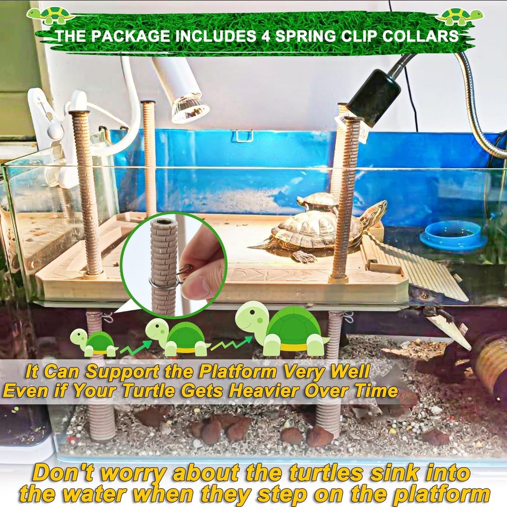 Large Turtle Floating Basking Platform with Feeding Area, Turtle Floating Doc...