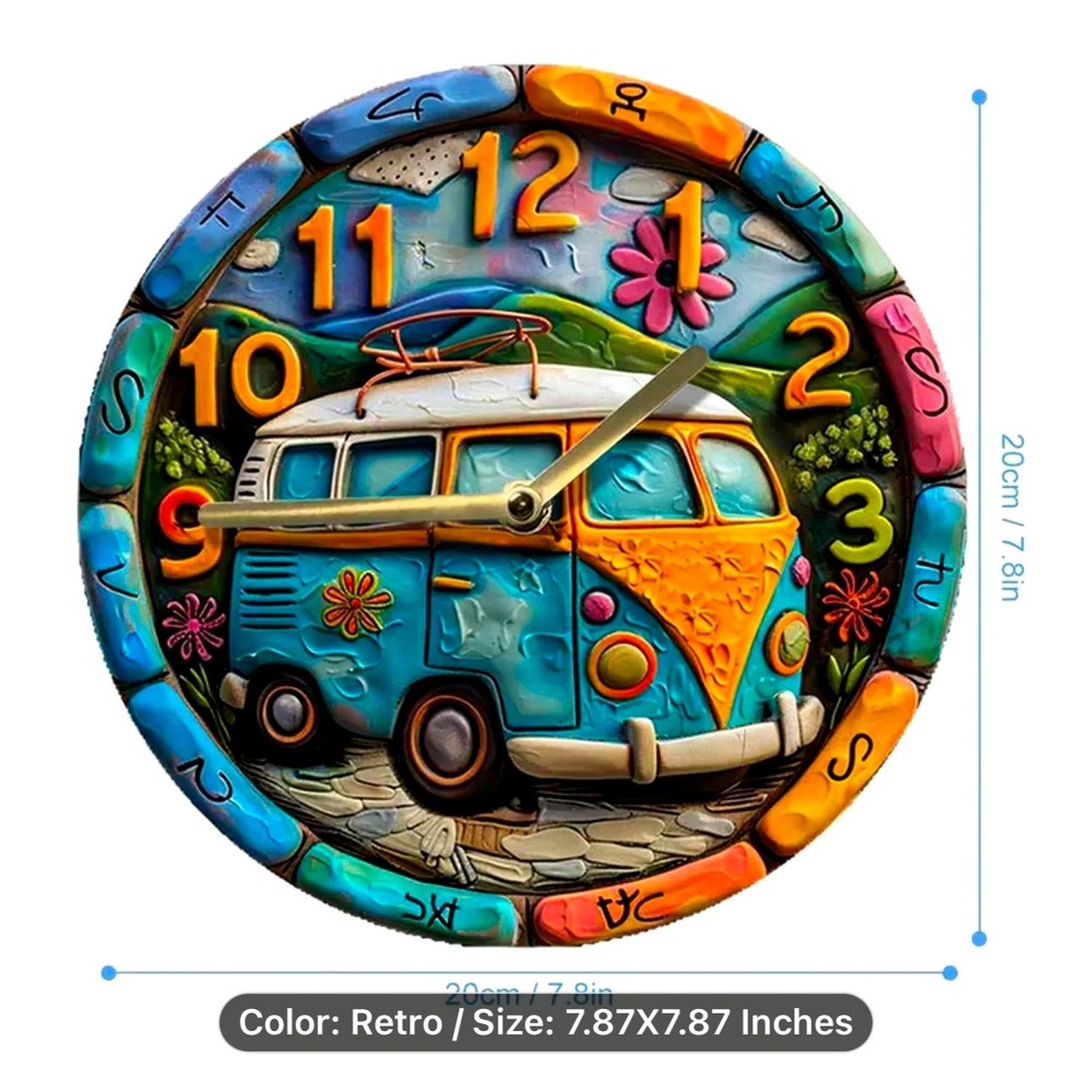 Mouse Pad 70's Bus Hippe Boho Retro Computer Desk Non-Slip
