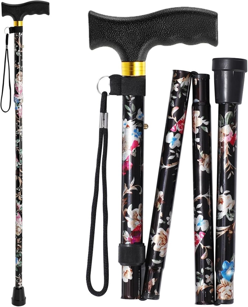 Comfortable 5-Level Height Adjustable Walking Cane - Effortless Mobility Support