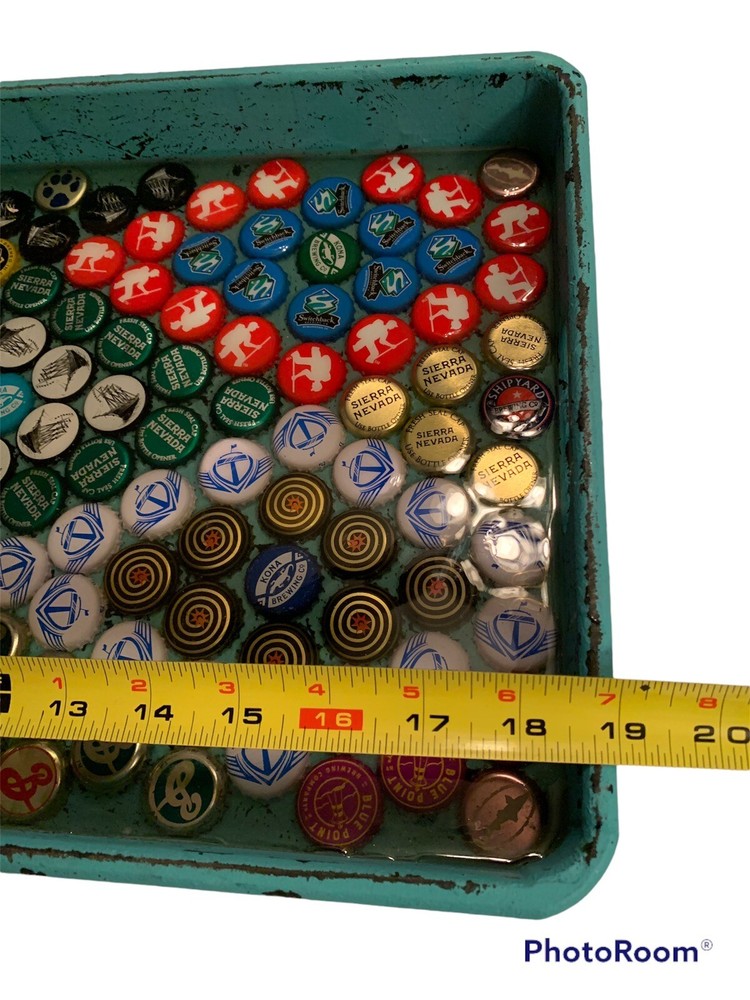 Very Unique Beer Cap diamond pattern epoxy resin Rustic Barware serving Tray