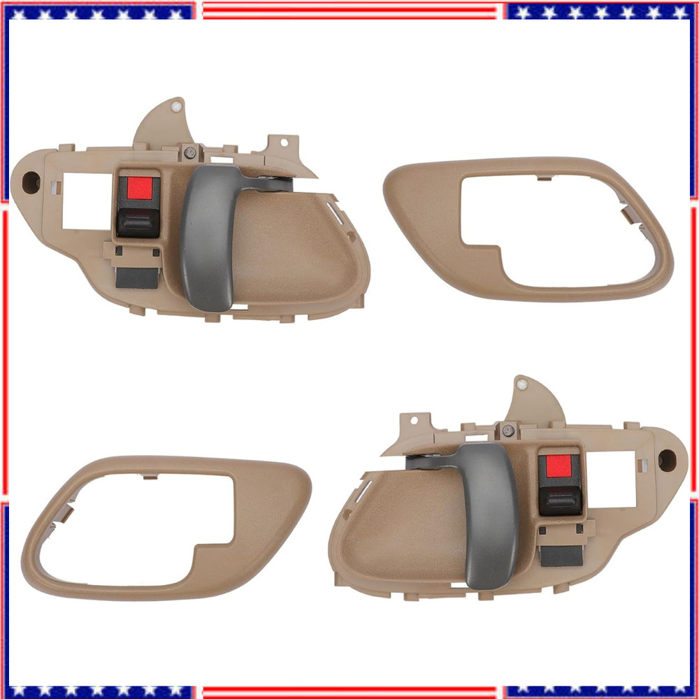 Interior Door Handle W/Bezel (TAN) Compatible with 1995-2000 Chevy GMC