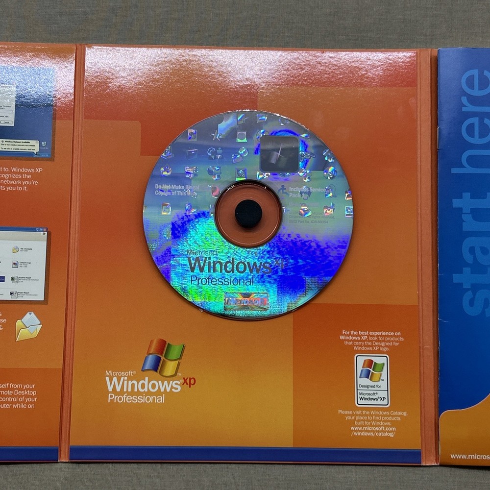 Microsoft Windows XP Professional (CD-ROM 2002 Version) w/ Product Key Complete