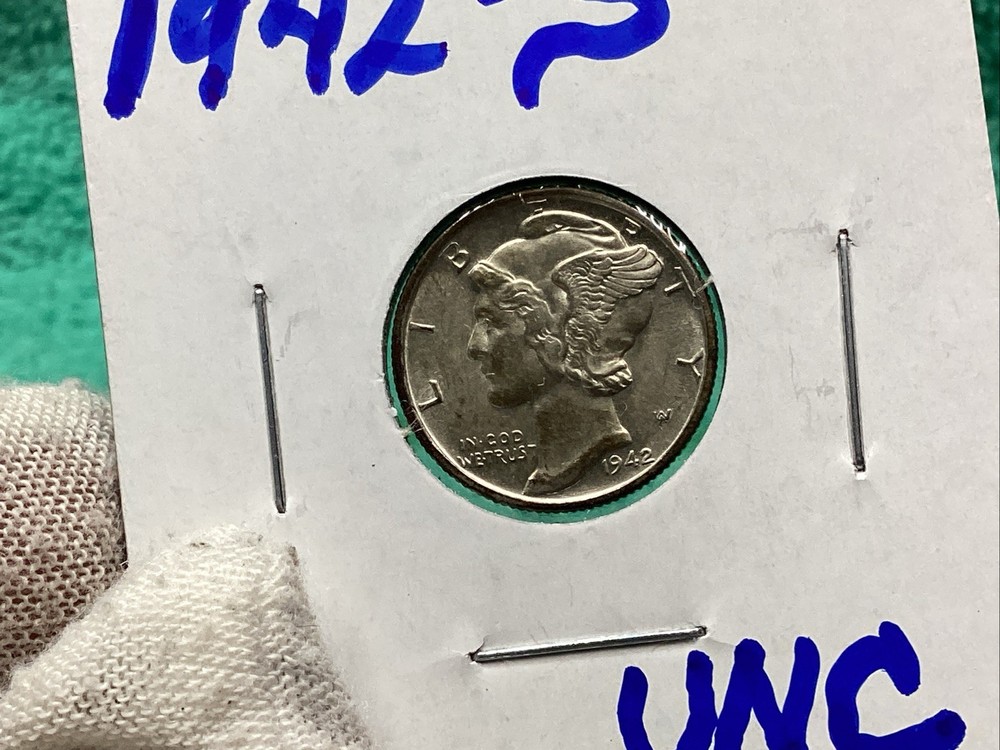 1942 S MERCURY DIME UNCIRCULATED