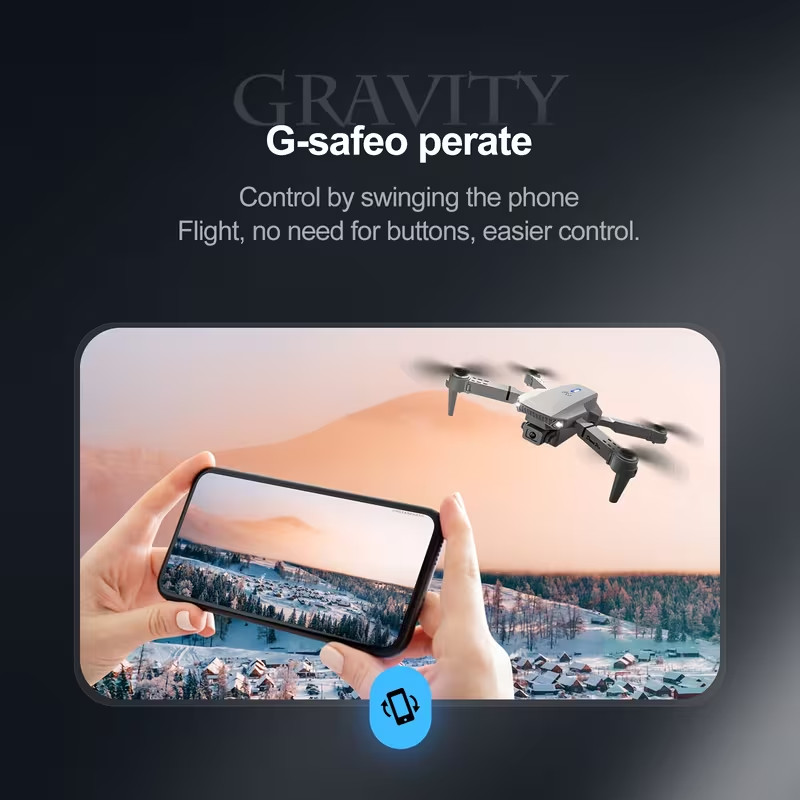 E88 Drone with Built-In Screen Control, Camera RC Drone with HD Display