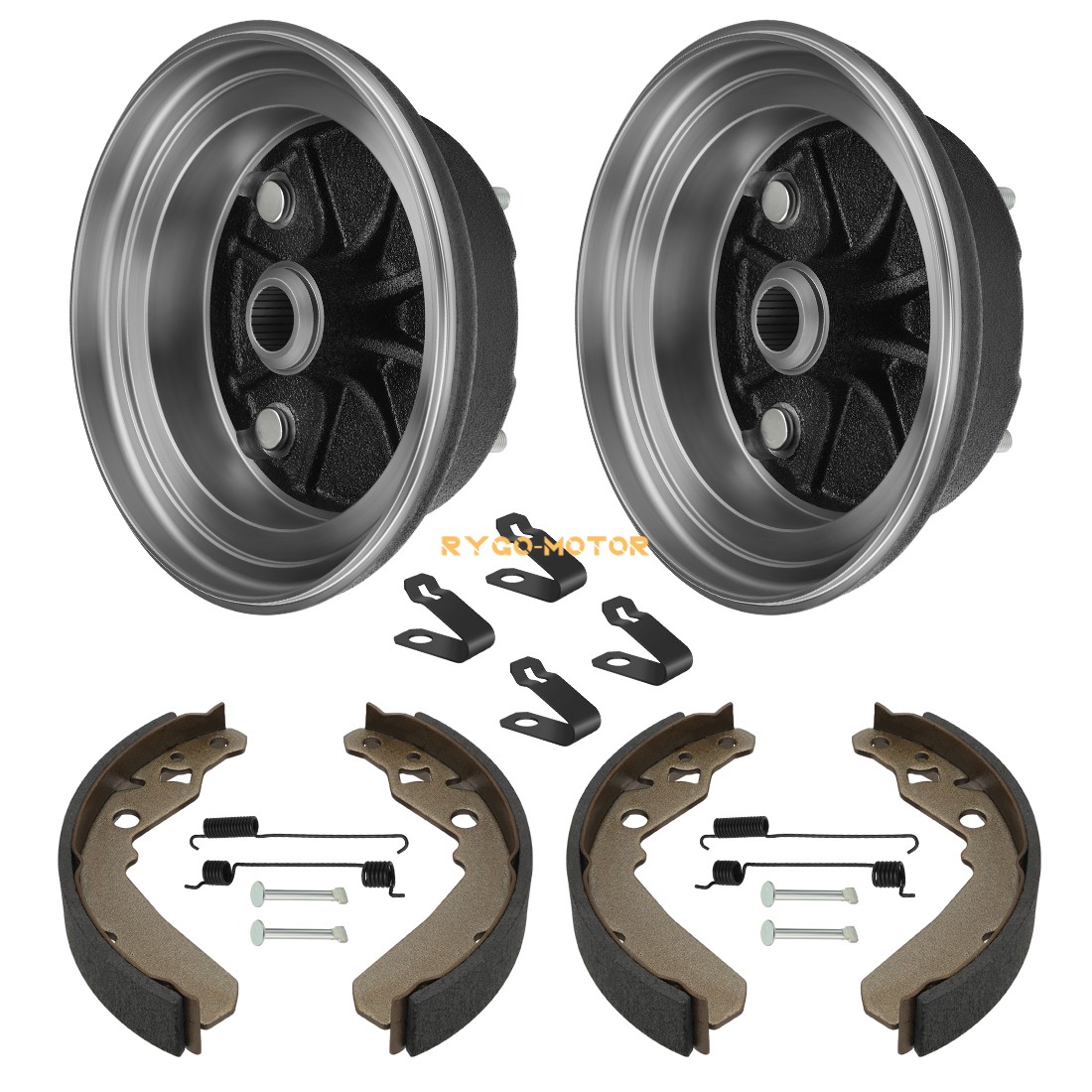 2PCS Front Brake Drum W/Bolts & Shoes Kit for Kawasaki Mule 600 610 SX KAF400 XC