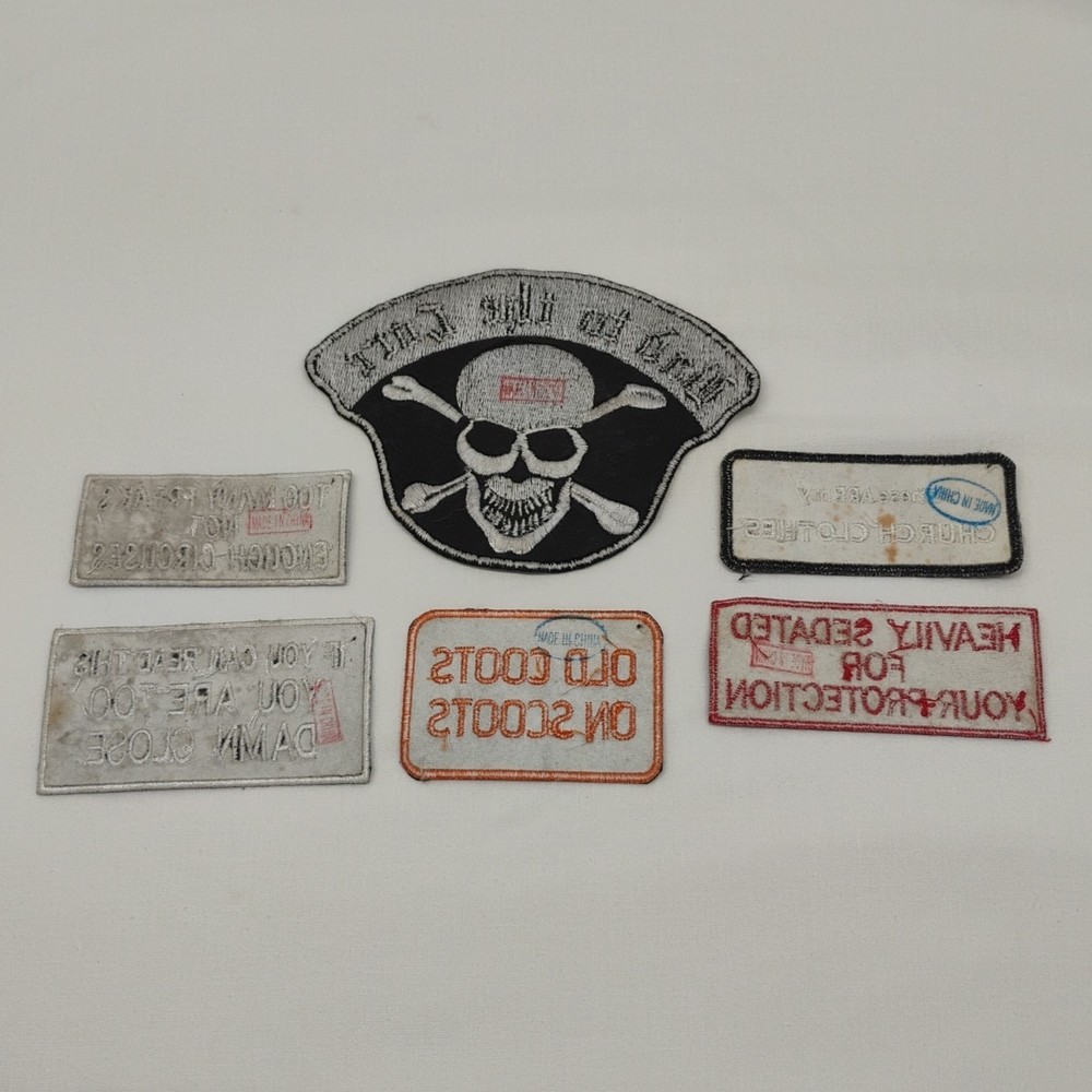 6pc Motorcycle Biker Vest Jacket Patch Patches Unused Collected