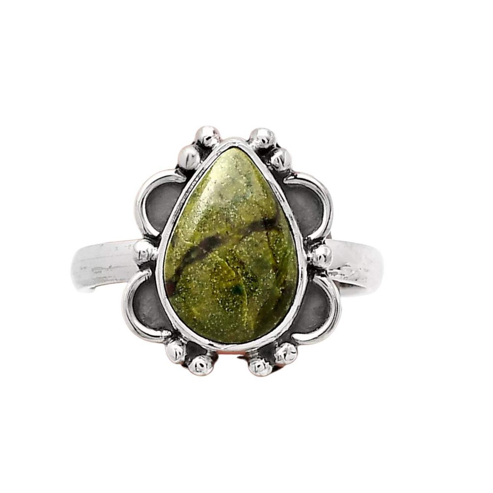 Dragons Blood Jasper Solid 925 Sterling Silver Ring 7