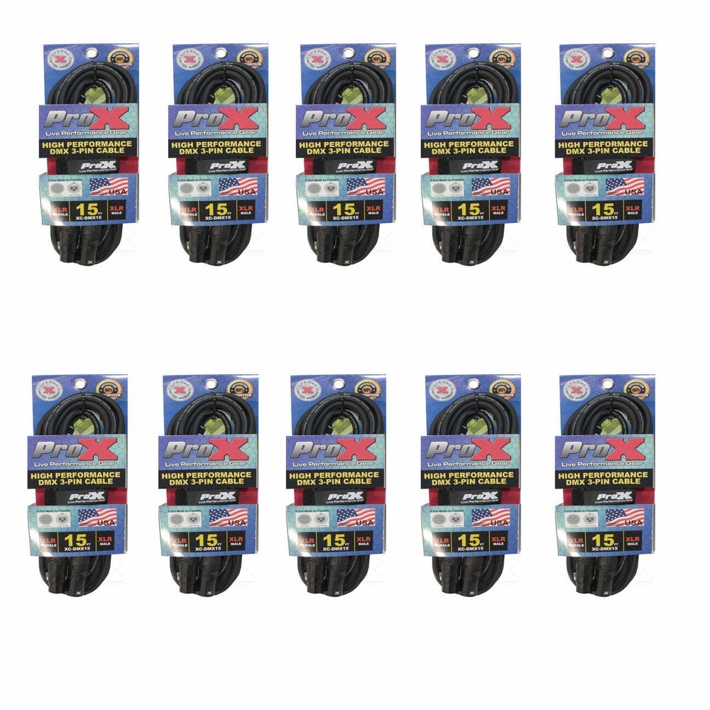 10 ProX 3 Pin 15 ft DMX High Performance Lighting Cable - Data Cable