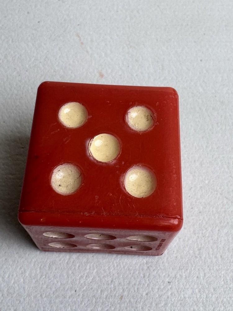 Vintage Large Size Orange Cherry Translucent Possibly Bakelite Single Die