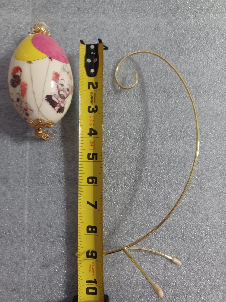 Hand Painted Ceramic Egg Clown Faces with Stand