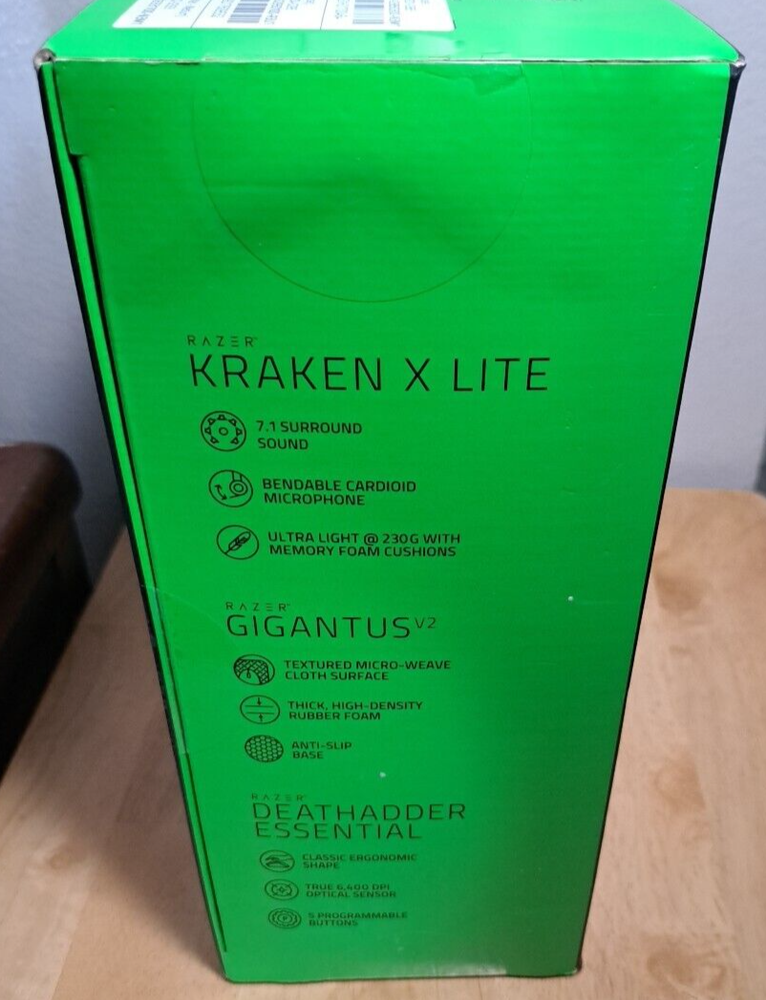 NEW Razer Next Level Bundle - Kraken X Lite Wired Headset, DeathAdder Essential