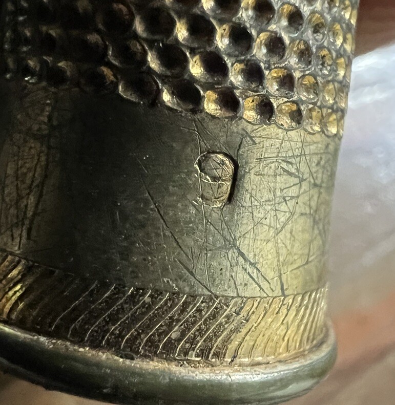 Antique Silver Tone , Two Thimbles Size 9 & 10