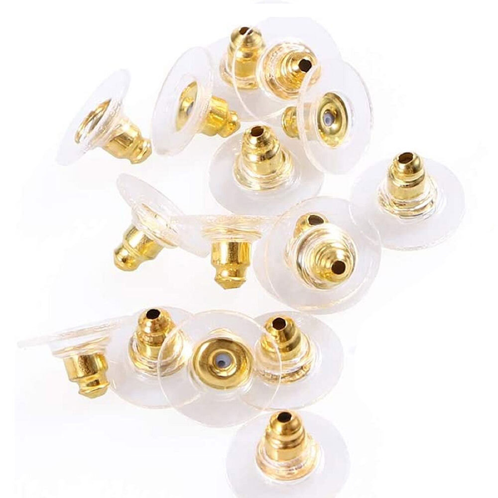 300X Earring Backs Post Backings stopper Silver Golden Stud secure Hook Earring