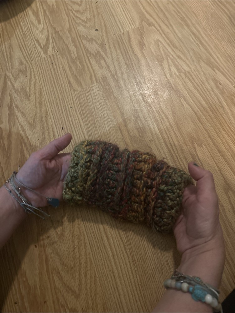 Hand Crocheted Multi Color Hand Muff Warmer Winter