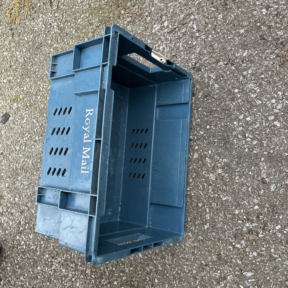Ex Royal Mail Heavy Duty Robust Plastic Stacking Nesting Box Crate Storage Stack
