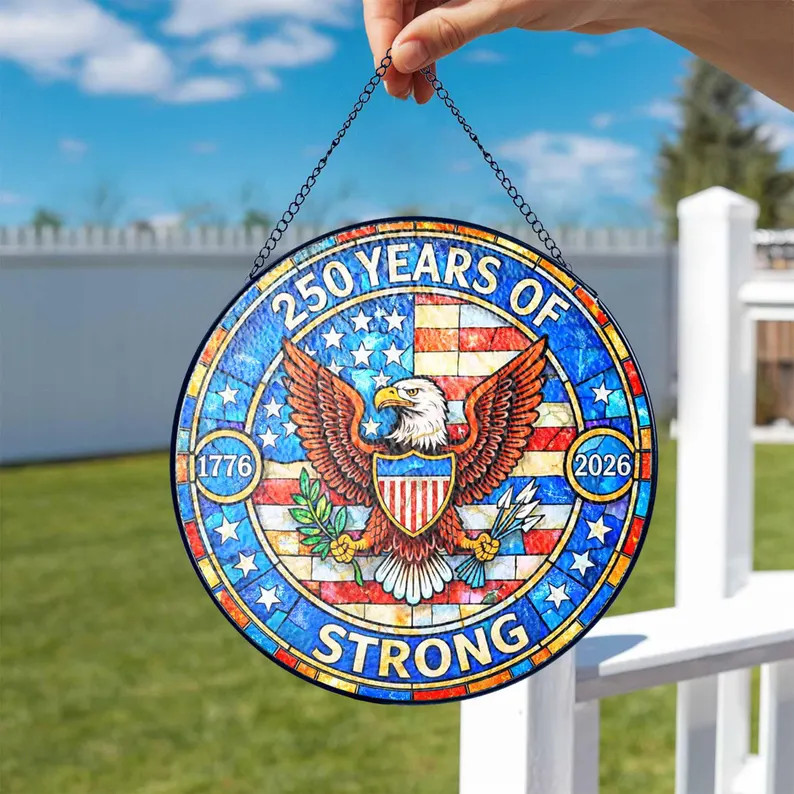 American Strong Stained Glass Suncatcher