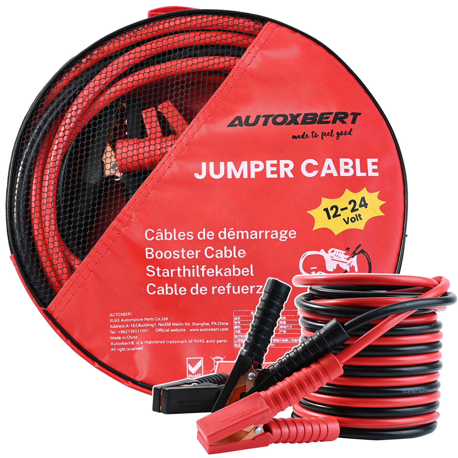 4 Gauge 1000AMP Heavy Duty Power Jumper Booster Cables Commercial Grade Battery