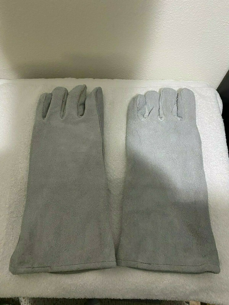 WELDING GLOVES 14" INCHES, GRAY LARGE GRAINGER NEW
