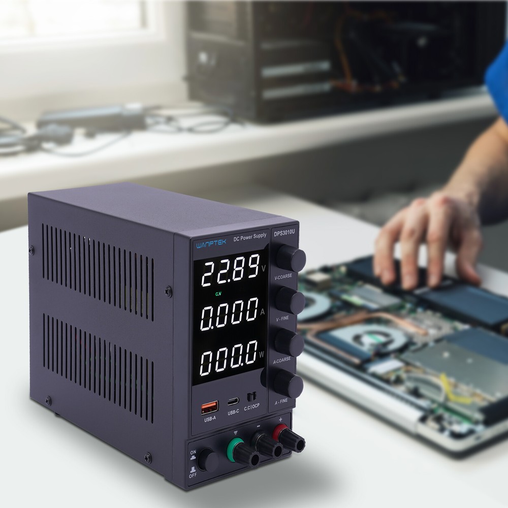 DC 0-30V 0-10A Power Supply Lab Variable Adjustable Regulated Bench Switching