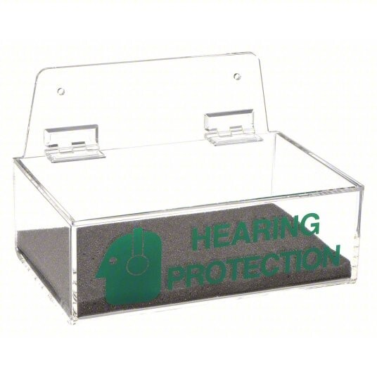 APPROVED VENDOR Clear Ear Plugs Protection Case Acrylic Wall Table Top 23Z422