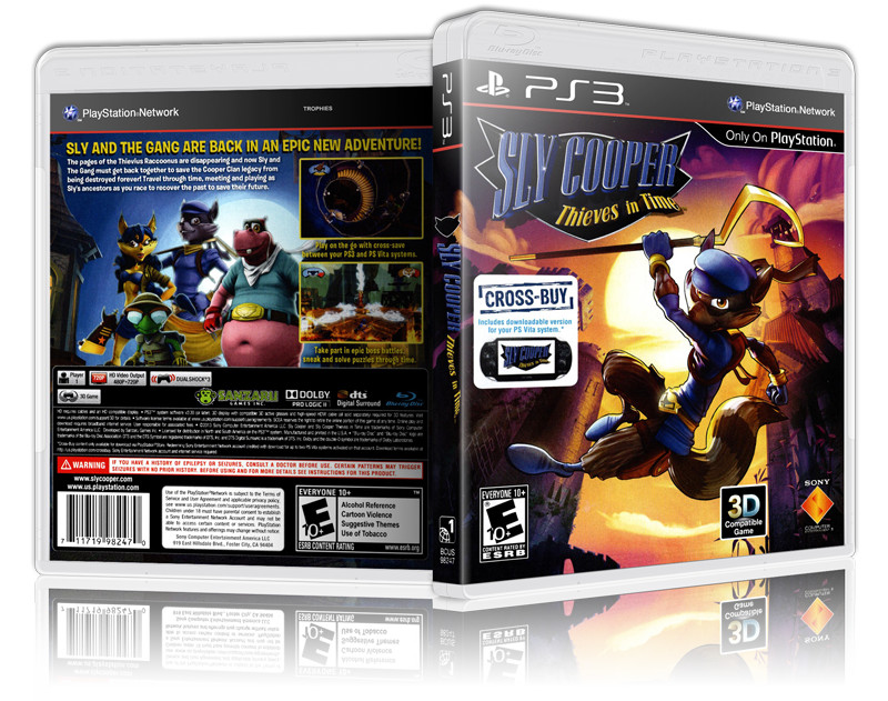 Sly Cooper: Thieves in Time - Replacement PS3 Cover and Case. NO GAME!!