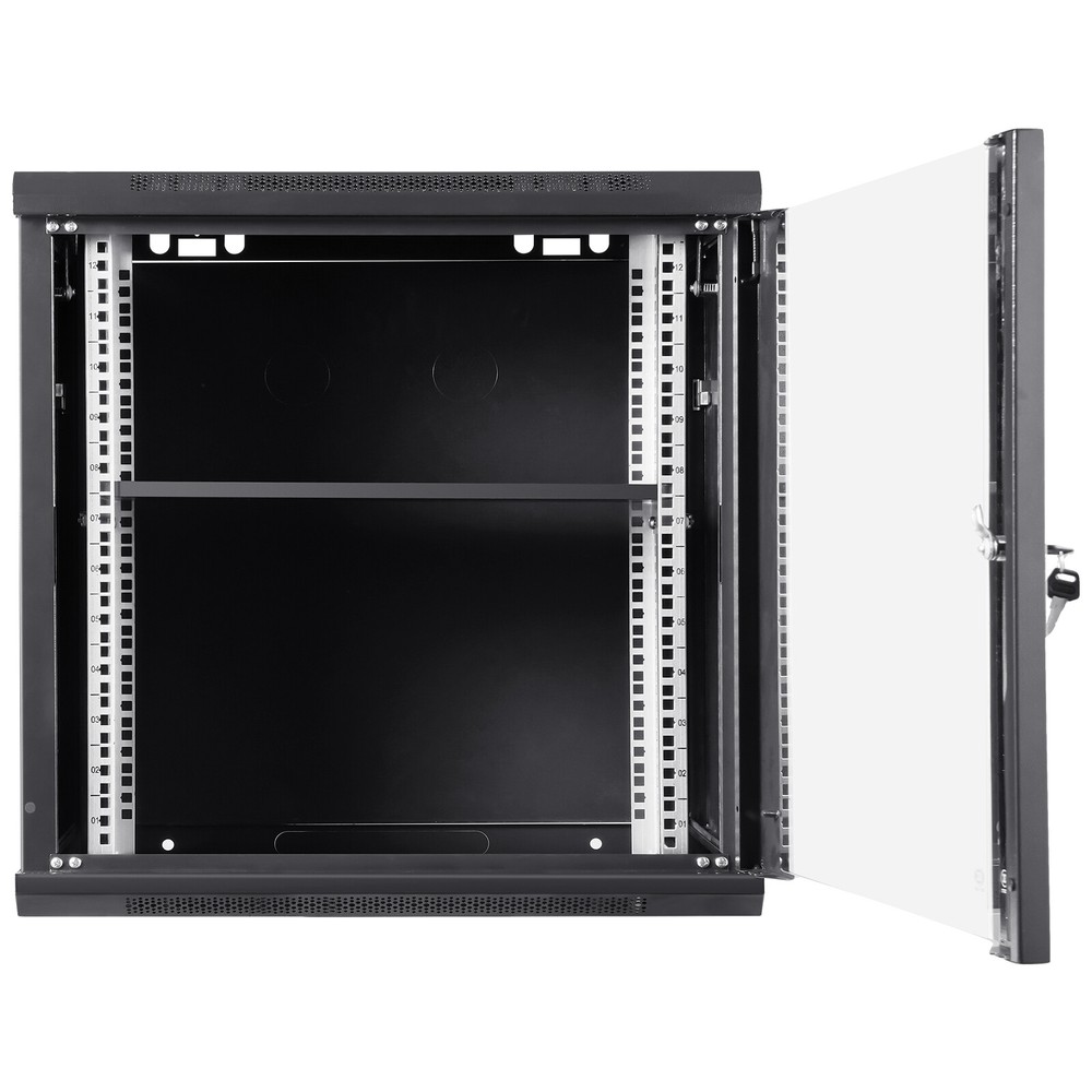 VEVOR 9U Wall Mount Network Server Rack Cabinet Enclosure 15.5'' Deep Door Lock