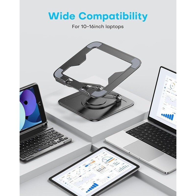 Adjustable Laptop Stand 360 Rotating Ergonomic Computer Riser 10-16 Inch Laptops