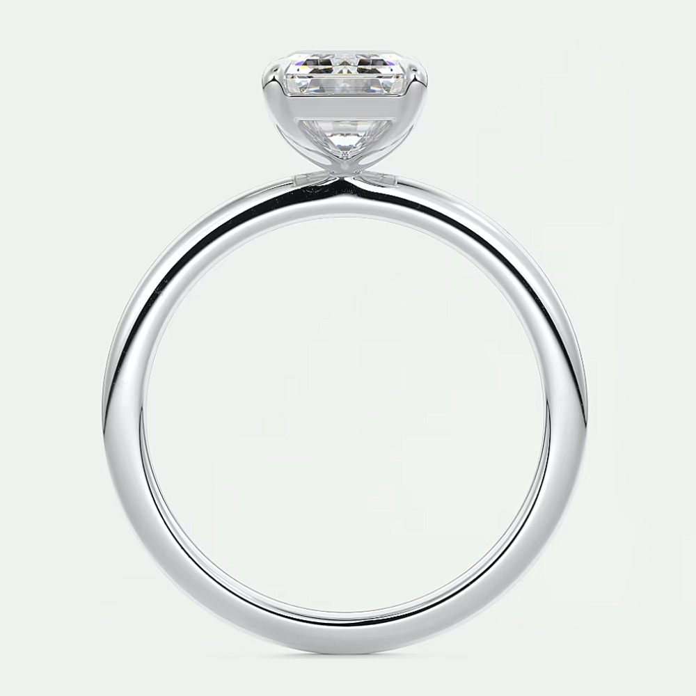 Semi Mount Emerald Cut Setting Engagement Ring 950 Platinum E F VS