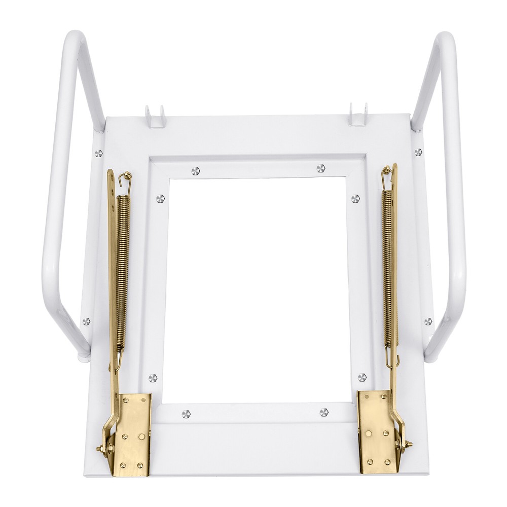 9.4ft Attic Loft Pull Down Ladder 12Step Wall Mounted Folding Loft Ladder Stairs