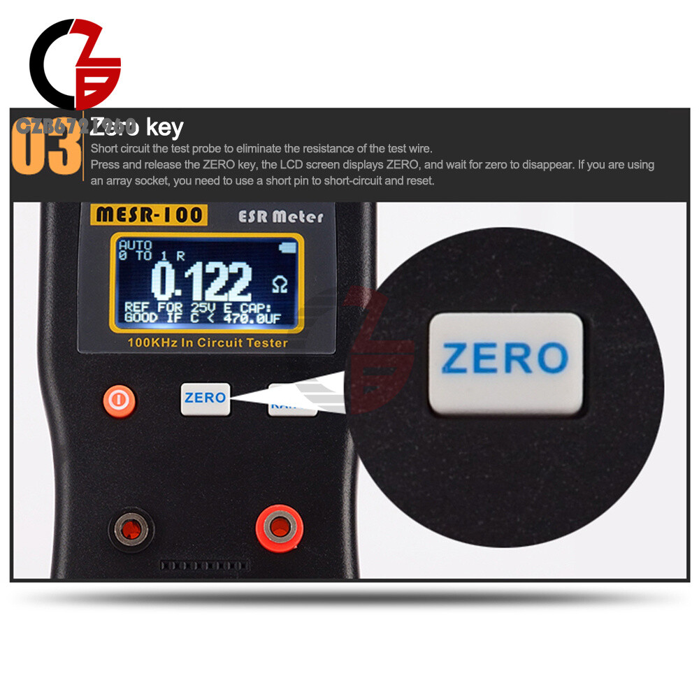 MESR-100 ESR Capacitance Ohm Meter Capacitance Internal Resistance Circuit Test