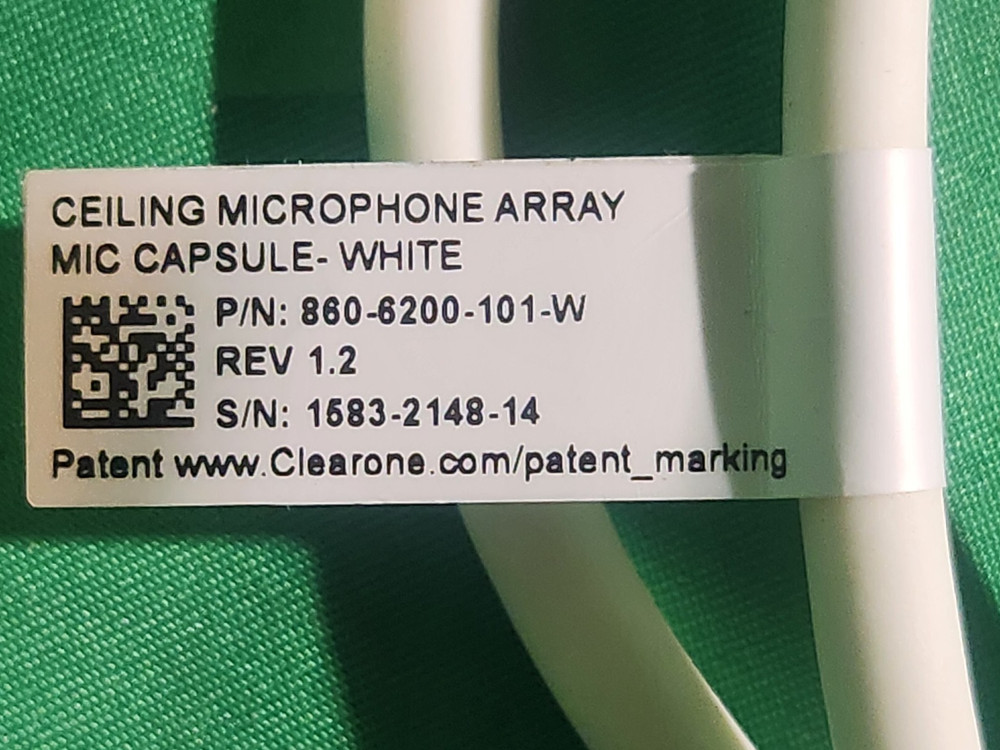 ClearOne 860-6200-101-W Ceiling Microphone Array Mic Capsule - White